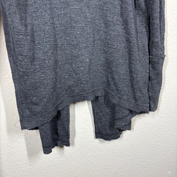 We The Free People Large Sweater Gray Cotton Blend Split Back Turtleneck - Picture 6 of 10